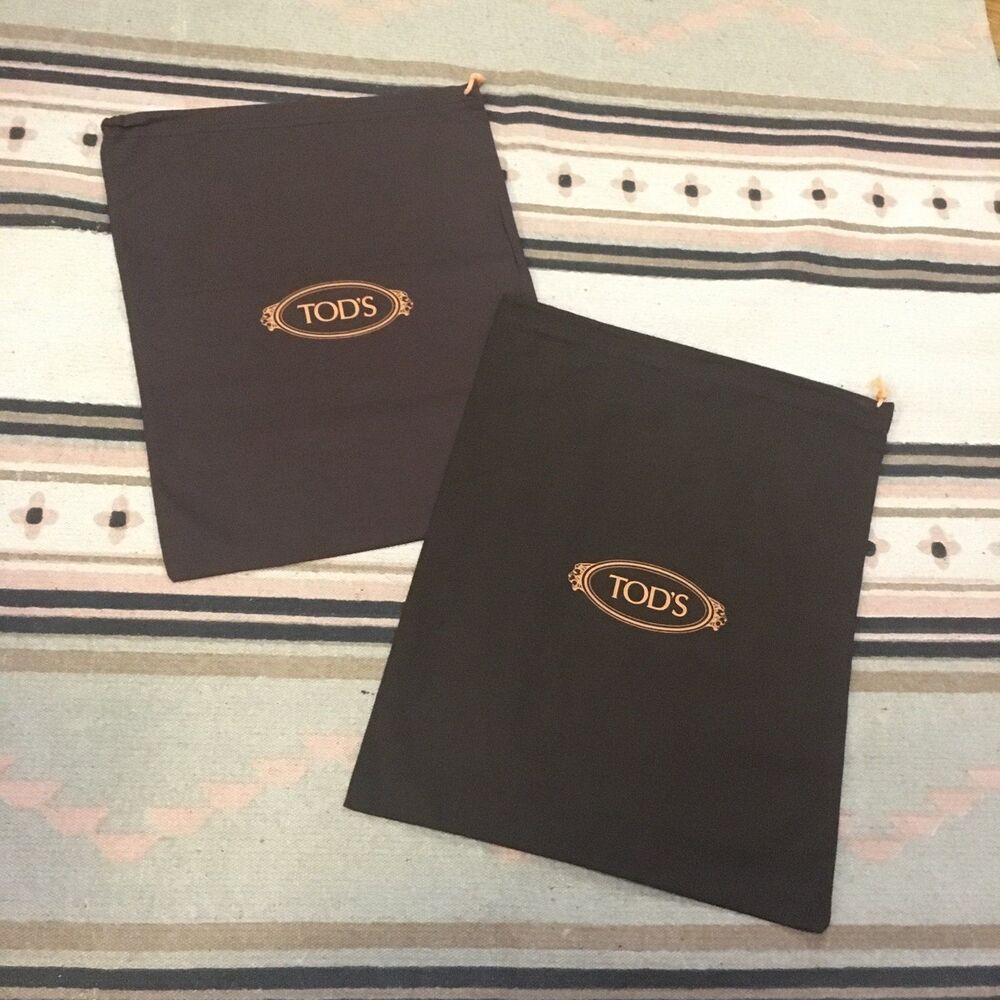 Two (2) Tod’s Brown dust bags 15” x 12” garment bags for shoes